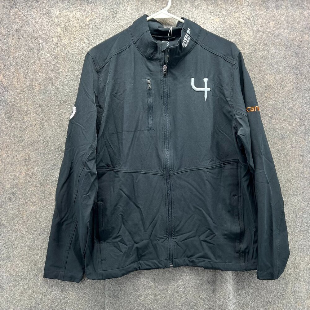 Graham Luxe Jacket Men Medium Black Soft Shell Full Zip Windbreaker New Golf